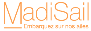Logo Madisail excursion bateau martinique orange